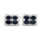 Black Onyx Sterling Silver Oval Cufflinks  Minimalist Gemstone Jewelry