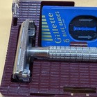 Vintage 1957 C1 Gillette  Flare Tip Super Speed Adjustable Safety Razor  W  Case