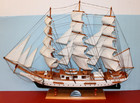 Danmark Full-rigged Danish Training Ship Wood Boat Model 35  Long W Stand