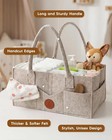 Baby Diaper Caddy Organizer Nursery Storage Bin Basket Felt Tote Handle Khaki