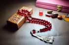 Original Amber Bakelite Muslim Prayer Beads Tasbih Misbaha Rosary -- Excellent
