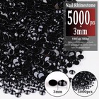 5000pcs Black Resin Rhinestones Flatback Round Non Hotfix Gems For Diy Crafts