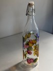 Cerve Italy Fruits Decorated 13  Glass Bottle W  Hinged Stopper