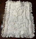 Vtg Winnie The Pooh Baby Quilt Blanket Comforter Ruffles Crib 90s Hunny Pot