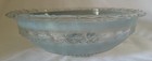 Vintage Art Deco Blue Hanging Ceiling 3 Chain Light Fixture Shade Glass