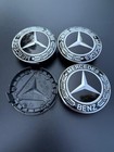 4pcs For Mercedes-benz Dark Black Wheel Center Hubcaps Emblem Rim Cap 1set 75mm