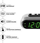 Sharp Electric Digital Dual Alarm Clock Battery Backup Led Large Display Snooze