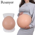 Roanyer Silicone Fake Pregnant Belly Twins Belly With Stretch Marks For Cosplay