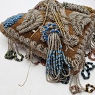 Large Antique Native American Iroquois Arrowhead Beaded Pin Cushion W Bird Motif