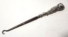 7  Antique Silver Button Hook 1901 - E S Barnsley   Co - Scrolls   Waves