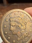 1852 Us Braided Variety  large Cent  Fine Details  Old Us Coin 