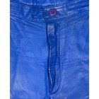 Michael Hoban North Beach Leather Pants Blue Vintage Tapered High Waist 11 12