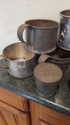Group Antique Authentic Civil War Era Mid 1800s Tinware Soldiers Cups Tea Caddy
