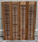 38 3 8  Tall X 32  Wide Wood Interior Louver Plantation Window Shutters Vtg