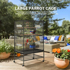 53-inch Large Parrot Bird Cockatiel Lovebird Conure Flight Cage W  Stand  Black