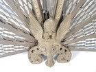 Fireplace Screen Folding Peacock Art Deco Double Griffin Gargoyle Brass Vintage