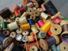 Lot Of 200 Vintage Wooden Sewing Thread Spools Asst Brands Sizes Hobby Craft Sew
