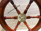 24  Brass Finishing Wooden Steering Ship Wheel Pirate Vintage Wall Boat D  cor 