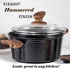 15 Piece Hammered Cookware Set Nonstick Granite Coated Pots And Pans Set Black