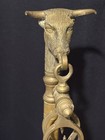 Stunning Large Antique Portuguese Brass Balance Scale W  Bull s Head Finial
