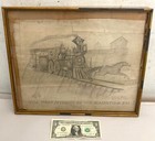 Antique Railroad Pencil Drawing Dated 1877