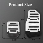 3pcs Car Non-slip Aluminum Alloy Pedal Pads  Manual Transmission Brake Silver 