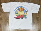 Hard Rock Caf   Nashville Vtg 90s T-shirt Xl White Cowboy Hat Boot Graphic Read