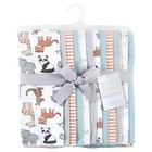 Hudson Baby Cotton Flannel Burp Cloths Bundle  Zoo Animals  One Size