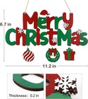 Christmas Door Sign Decor Merry Wooden Hanging Red And Green 