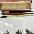 Vintage Calligraphy Dip Pen Lot Esterbrook Hunt Nibs Holders Mephisto Pencil Box