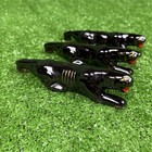 3 Vintage Mcm Ceramic Pottery Black Panther Jaguar Figurines Made In Japan