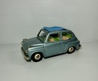 Vintage Bandai 7 Inch Tin Litho Friction 1958 Fiat 600 Rolltop Japan