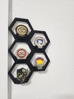 Eight  8  Modular Challenge Coin Wall Displays   Geocoin Wall Display  8 Hexes 