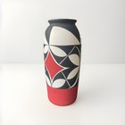Acoma Pueblo Vintage Mid-century Modern Ceramic Vase Signed Red Black White