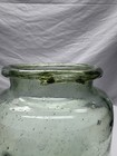 Antique 1800 s - Very Crude Light Green European Utility Glass Jar - Pontil