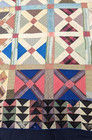 Vintage Beautiful Quilt Different Pieces Hand Woven Size 75x71 Inches