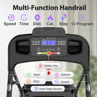 Foldable Treadmill With 12  Incline 2 5hp Electric Running Machine For Home Gym