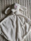 Modern Baby Snuggle Blankie Rabbit White Security Blanket Lovey Pink Nose 18 