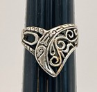 Vintage Sterling Ring Silver 925 Wide-band Size 8 Viking Nordic Goth-boho-biker