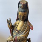 Vintage Hand Carved Wooden Guanyin Kwan Yin Buddha Bodhisattva Statue 15    Wood