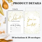 60th Birthday Invitations Cards  4 x 6  White And Gold Confetti Birthday Part   