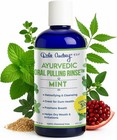 Organic Ayurvedic Oil Pulling For Teeth   Gums  Fresh Breath  Mint Flavor  8 Fl