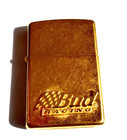 2003 Vintage Zippo Lighter Bud Racing Logo Budweiser Advertising Beer New