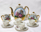 Fragonard Tea Set Demitasse  Cups And Saucers Courting Couple