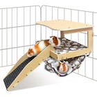 Guinea Pig Hideout Wooden Hammock Soft Plush Easy Assemble Small Animal House Us