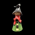Vintage Halloween Witch Signed Handmade Artisan Folk Art Pottery Figurine Decor