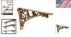12-inch Heavy-duty Antique Brass Shelf Brackets For Stylish Shelving - 2 Pack