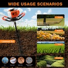 2-stroke 52cc Earth Auger Gas Powered One Man Post Hole Digger Machine  3pcs Bit