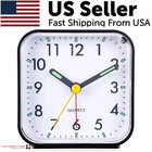 Led Desk Alarm Clock Nightlight Snooze Quiet Non Ticking Battery Powered Bedroom