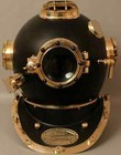 Full Black Finish Steel Brass Antique Us Navy Mark V Boston Divers Diving Helmet